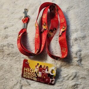 Disney High School Musical Lanyard Red Collectible Movie Memorabilia D-46